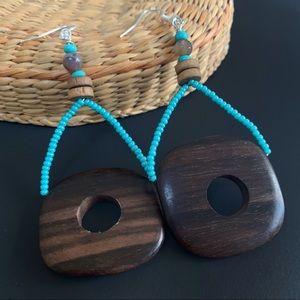 3 for $20❗️Wood and Turquoise Dangle Earrings
